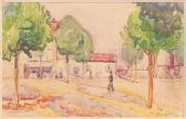 Place D'un Village Avec Deux Promeneurs - view 1