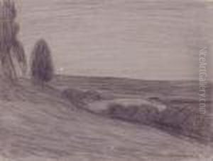 Paysage A Bagneres-de-bigorre Avec Un Cypres by Albert Gleizes