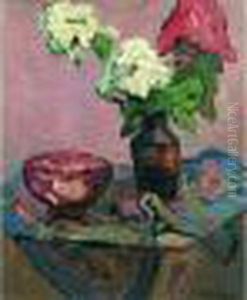 Nature Morte Ou Bouquet De Fleurs Ou Bouquet De Fleurs Fauve by Albert Gleizes
