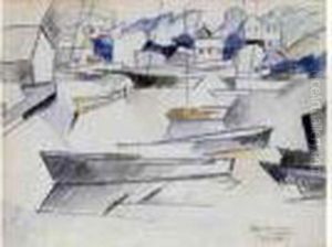 Crayon Et Aquarelle Sur Papier, Signe, Situe Et Date 'bermuda 1917' En Bas A Droite by Albert Gleizes