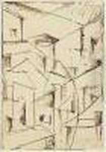 Dessin A L'encre De Chine Et Au Lavis Sur Papier Signe Et Date 15 En Bas A Droite. by Albert Gleizes