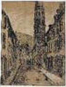 Crayon Noir, Aquarelle, Et 
Pastel Sur Papier Signe Et Date 1908 En Bas A Droite, Et Dedicace "pour 
Mlle Et M. Clergue En Souvenir De Notyre Sejour A Montreal" Au Dos.