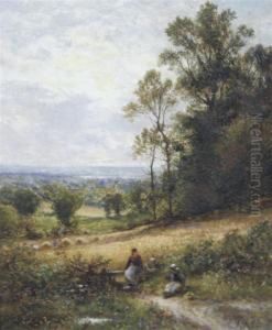 Harvest Time, Near Dorking by Alfred Augustus Glendening