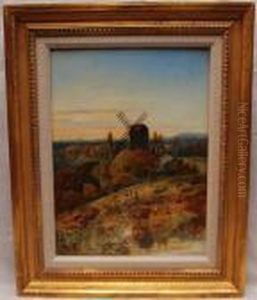 Farm With Windmill by Alfred Augustus Glendening