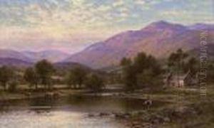An Angler On The Derwent, Cumberland by Alfred Augustus Glendening