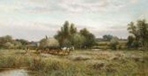 Harvest At Sunset by Alfred Augustus Glendening