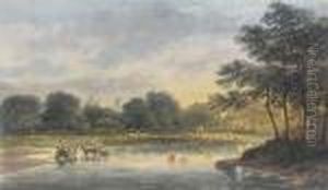 Bathers In A Heathland Pond by John Glover
