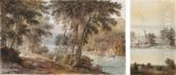 Two Men In A Boat On A River - view 1