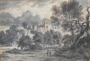 Figures Gathering Wood Before A Castle Figures Gathering Wood Before A Castle