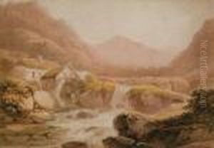 A Rocky River Landscape With Watermill by John Glover