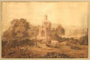 Kirkstall Abbeywatercolour by John Glover