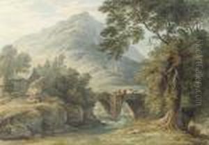 Shaugh Bridge On The River Plym, Devon by John Glover