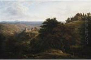 Rosslyn Chapel And Castle, Scotland by John Glover