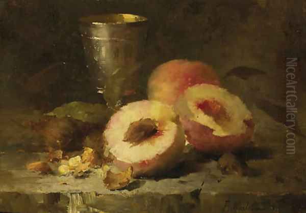 A still life with peaches - view 1