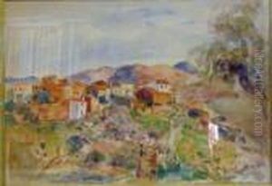 Village A Flanc De Collines by Paule Gobillard