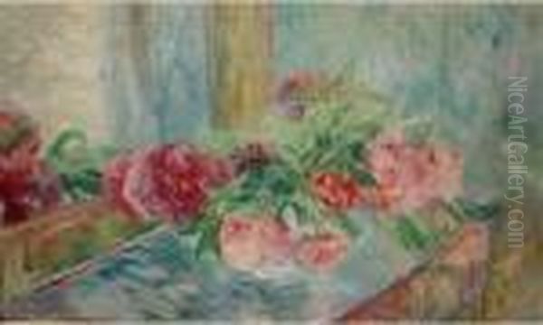 Fleurs Devant Une Glace - view 1