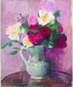 Nature Morte Au Bouquet De Rose by Paule Gobillard