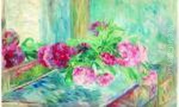 Bouquet De Fleurs Sur Entablement - view 1
