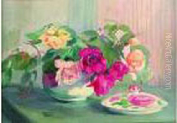 Nature Morte Au Vase Et Aux Roses - view 1