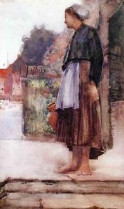 A Fishermans Daughter Cancale Normandy by Arthur Melville