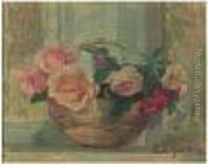 Panier De Roses by Paule Gobillard