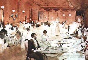 Gardenia Club with Mrs Melville in the foreground by Arthur Melville