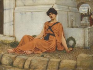 Repose, The Flower Girl by John William Godward