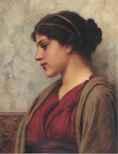 A Classical Beauty, Far-away Thoughts by John William Godward
