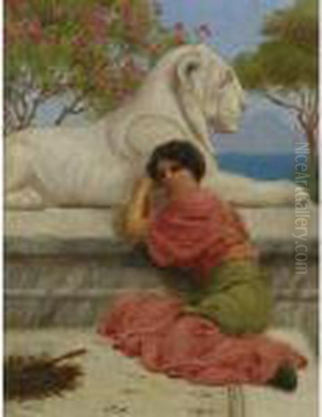 Seated Woman With Stone Lion - view 1