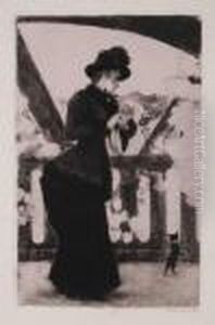 Femme Sur Le Pont De L'europe