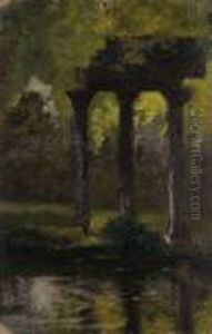 Vue Presumee Des Colonnes Du Parc Monceau, Paris by Norbert Goeneutte