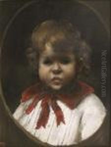 Portrait D'enfant Au Col Rouge by Norbert Goeneutte
