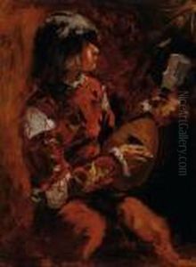 Mandoline Player by Norbert Goeneutte