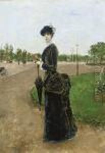 Femme Elegant A L'entree Du Bois De Boulogne