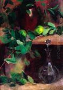 Carafe Et Fruits Sur Un Muret