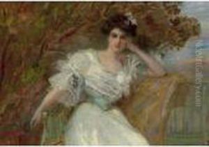 Nathalie Goeneutte En Robe Blanche by Norbert Goeneutte