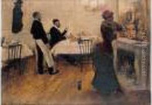 Au Restaurant by Norbert Goeneutte