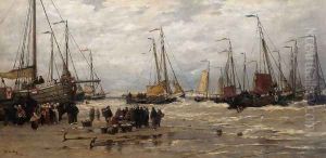 Pinks in the Breakers by Hendrik Willem Mesdag