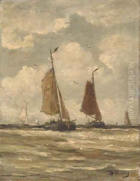 Bomschuiten at sea, Scheveningen - view 1