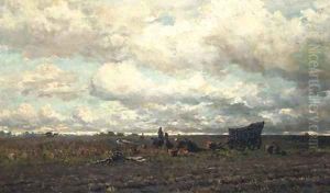 Harvesting potatoes, Drenthe by Hendrik Willem Mesdag