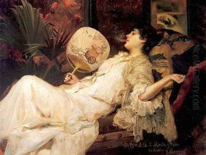 Young Woman Resting 1894 by Francisco Masriera y Manovens