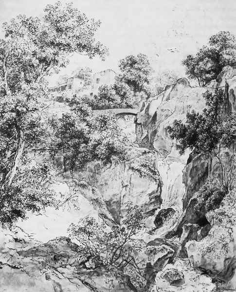 Landscape with Waterfall 1840s - view 1