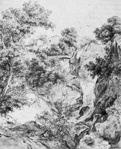 Landscape with Waterfall 1840s