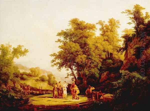 Biblical Scene The Meeting of Jacob and Laban 1832 by Karoly, the Elder Marko