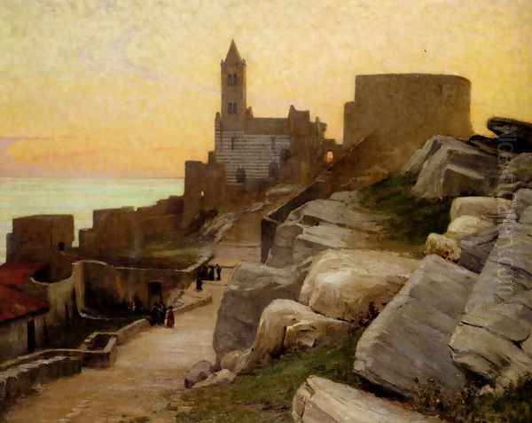 Mediterranean Village At Sunset - view 1
