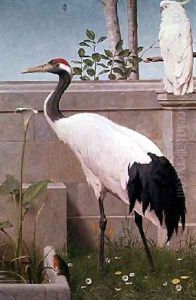 Manchurian Crane Cockatoo and Robin by Henry Stacy Marks