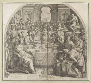 Les Noces De Cana. by Hendrick Goltzius