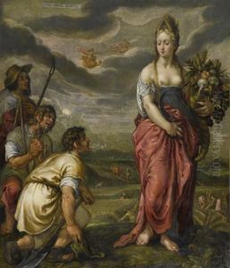 Allegory Of Summer - The Goddess
 Of Fertility - Ceres - Being Honoured By Farmers: Honoratio Cereris