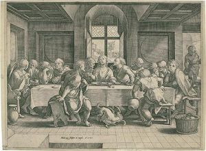 The Last Supper. by Hendrick Goltzius