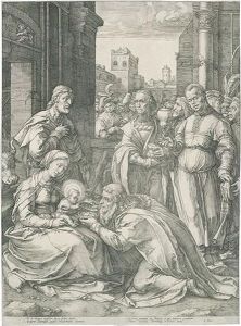 Two Engravings From The Life Of The Virgin. by Hendrick Goltzius